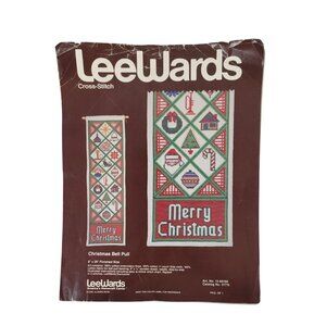 LeeWards Counted Cross Stitch Kit Christmas Bell Pull 8"x26" VTG Open Package